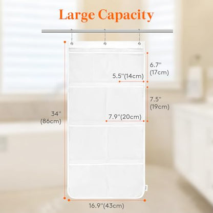 Lifewit Mesh Shower Caddy, 9 Pockets Hanging Bathroom Organizer, 1 Pack | 14" x 34", Attached 3 Hooks, Quick-Dry, Portable, Cruise Essentials, Idea for Toiletry, RVing, Travel, Camping - size: 14" × 34"