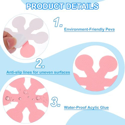 PATIKIL Bathtub Non Slip Stickers 3.15x3.15 Inch, 6 Pack Snowflake Safety Shower Floor Anti Slip Stickers with Adhesive Decals Scraper for Bath Tub Shower Floor Stair, Pink - color: Pink