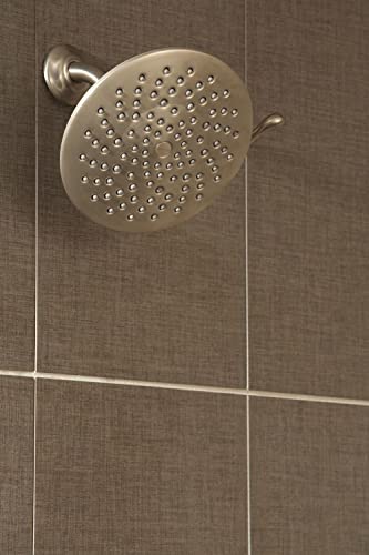 Moen S6320EPBN Velocity Eco-Performance Two-Function Rain Shower Shower Head with Immersion Technology, 8-Inch, Brushed Nickel - color: Brushed Nickel, style: Eco-Performance