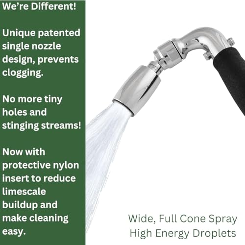 High Sierra® Solid Lead-Free Metal Handheld Shower Head, Trickle Valve, Includes 72” Flexible Stainless Steel Hose With Biofilm Resistant Silicone Inner Tube, Holder. Ultra Low Flow 1.25 GPM. Chrome - color: Chrome, size: 1.25 GPM