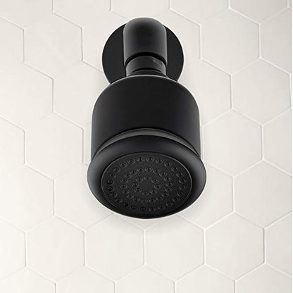 Solid Brass Shower Head - High Pressure Showerhead with Filter and 360 degrees Adjustable Swivel, Replacement for Bathroom Low Flow, Matte Black 2.8 inch Heavy Duty