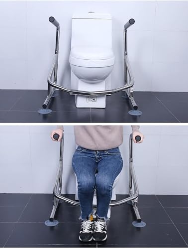 Toilet Safety Rails Toilet Frame for Disabled and Elderly, Sturdy Toilet Support Frame Free Standing Support Safety Rails Bathroom Handrail Grab Bar Rail,Toilet Surround Safety Frame