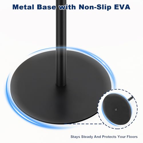 NearMoon Bath Toilet Paper Holder Stand- Modern Tissue Roll Holder Standing with Balanced Base, Rustproof Toilet Roll Holder for Bathroom/Kitchen Countertop (Matte Black, Metal Base) - color: Matte Black