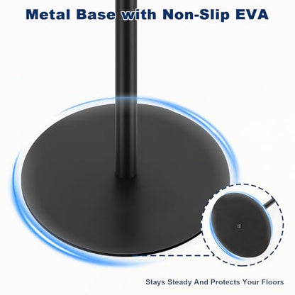 NearMoon Bath Toilet Paper Holder Stand- Modern Tissue Roll Holder Standing with Balanced Base, Rustproof Toilet Roll Holder for Bathroom/Kitchen Countertop (Matte Black, Metal Base) - color: Matte Black