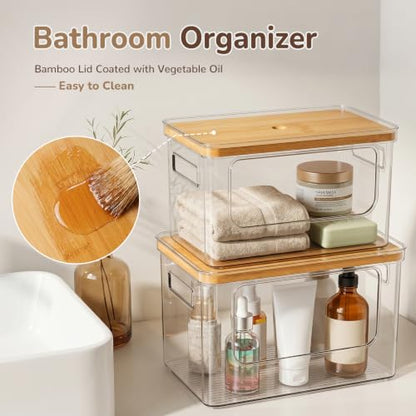 Hudgan Potato and Onion Storage Bin for Pantry Organizers Straight Side, Stackable, 2 Set