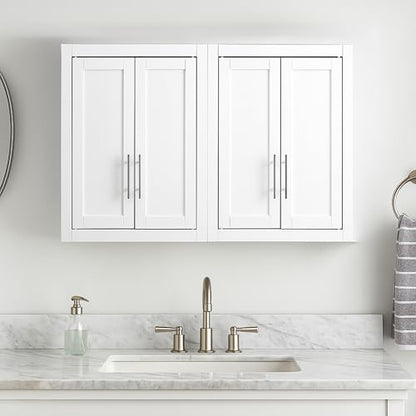 Crosley Furniture Savannah 2-Piece Wall Storage Cabinet, Cabinets for Laundry, Bathroom, Kitchen, White - color: White, style: 2-Piece Kitchen Cabinet