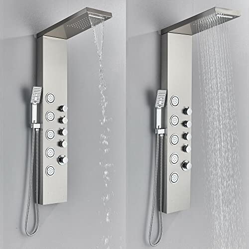 Stainless Steel Shower Panel Tower System Rain Massage Body Jets Hand Shower