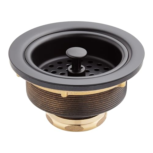 Signature Hardware 480531 4-1/2" Basket Strainer with Tailpiece - color: Matte Black