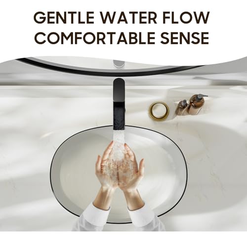 Phiestina Matte Black Tall Bathroom Vessel Sink Faucet, Waterfall Single Hole Single Handle Above Countertop Sink Bathroom Faucet, with Metal Pop Up Drain and Water Supply Lines, NS-SF01-MB-V - color: Matte Black, style: 1 pack