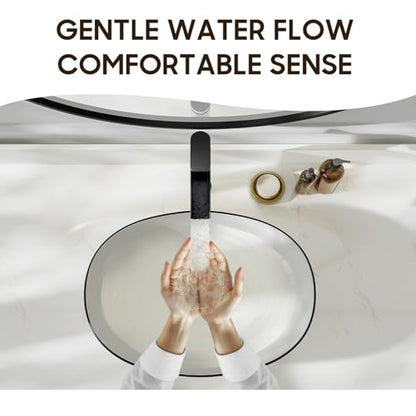 Phiestina Matte Black Tall Bathroom Vessel Sink Faucet, Waterfall Single Hole Single Handle Above Countertop Sink Bathroom Faucet, with Metal Pop Up Drain and Water Supply Lines, NS-SF01-MB-V - color: Matte Black, style: 1 pack