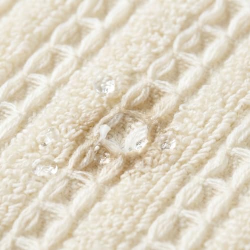 1 Pack Cotton Waffle Bath Towels, Soft & Absorbent, Quick Dry and Lightweight Shower Towel for Gym, Travel, Beach, Pool, Spa 55" x 28" White - color: White