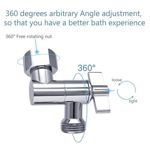G-Sunny All Metal Shower Angle Adapter, Adjustable Shower Head Extension Adapter, Solid Brass Shower Head Elbow,Adjust Angle to Upgrade Shower Experience,Universal Connection (chrome) - color: Chrome