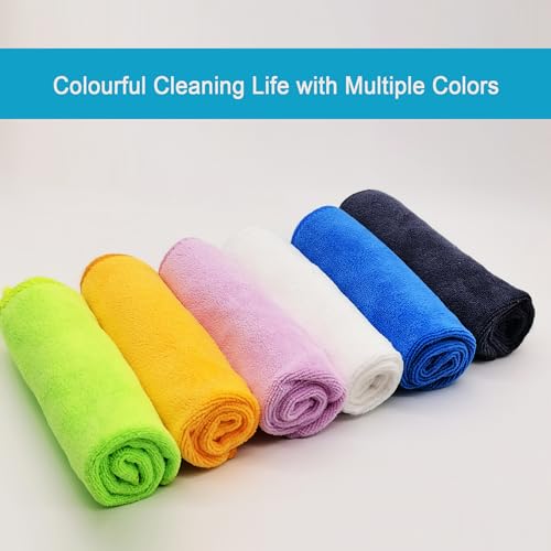 Premium 400 GSM Microfiber Cleaning Cloths, Ultra Absorbent Lint Free Towels, Thick Reusable Cleaning Rags for Kitchen, Car Wash, Glass, Stainless Steel & Household Cleaning, 6 Pack 12"x12" Green - color: Green