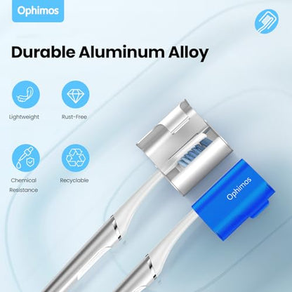 Aluminum Toothbrush Head Cover Cap, Tooth Brush Travel Protector Case | Long-lasting Snap-On Design Metal Pod Case Fits Most Manual and Electric Toothbrushes, 2 Pack (Silver + Blue) - color: Silver+Blue, size: 2 Count