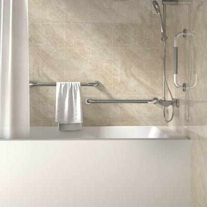 Anti Slip Shower Grab Bar 24 Inch, YuanDe Chrome Stainless Steel Bath Grab Bar, Knurled Bathroom Safety Rail, Shower Handrail Support, Handicap Elderly Balance Assist Handles - size: 24inch-1 Pack