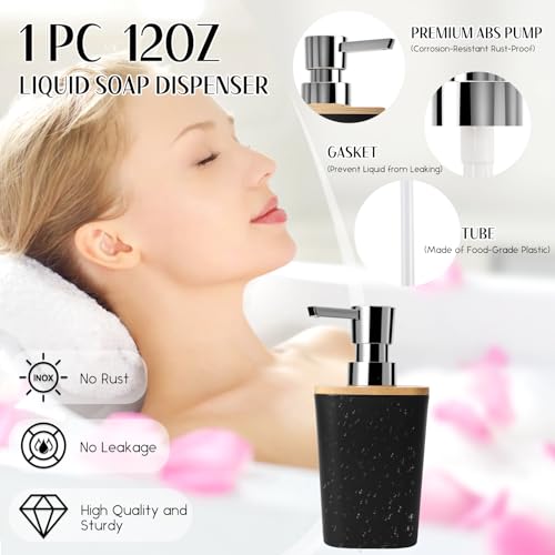 XLHOMO Black Bathroom Accessories with Glitter Shower Curtain,Towel Set 24 PCS Bathroom Set with Shower Curtain Set Bathroom Set Black Shower Curtain with Bathroom Trash Can - size: Bath Set+Shower Curtain, style: Black