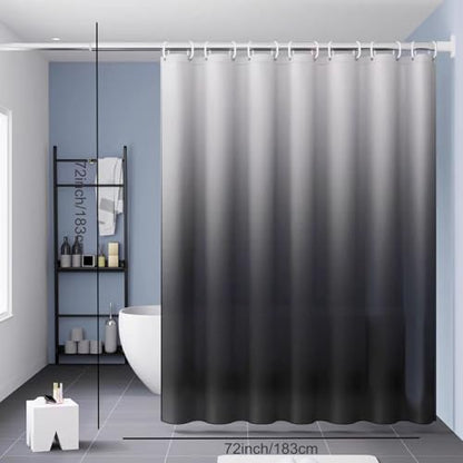 TIKABC Shower Curtain Liner, 4G PEVA Shower Liner, Plastic Waterproof Shower Curtains, with Grommet Holes and 3 Magnetic Weights(Gradient Grey) - color: Gradient Grey