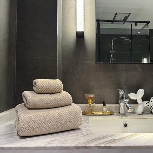 Oversized Bath Towels Extra Large 40x80 Inches Bath Sheets for Adults Super Soft Quick Dry Highly Absobent Microfiber Shower Towels (6 Piece,Beige) - color: Beige 6 Piece, size: 6 Piece
