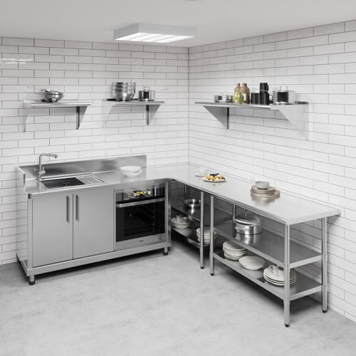 AmGood 48" Long X 18" Deep Stainless Steel Wall Shelf | NSF Certified | Appliance & Equipment Metal Shelving | Kitchen, Restaurant, Garage, Laundry, Utility Room - size: 48" Long X 18" Deep