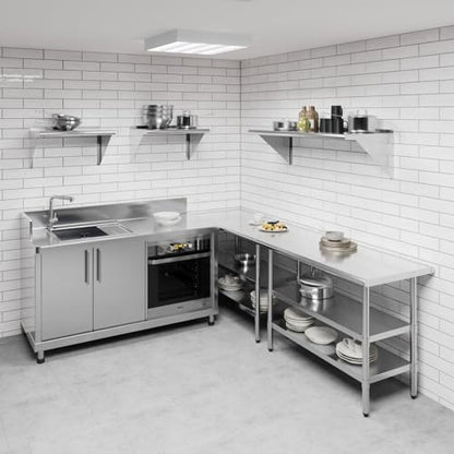 AmGood 48" Long X 18" Deep Stainless Steel Wall Shelf | NSF Certified | Appliance & Equipment Metal Shelving | Kitchen, Restaurant, Garage, Laundry, Utility Room - size: 48" Long X 18" Deep
