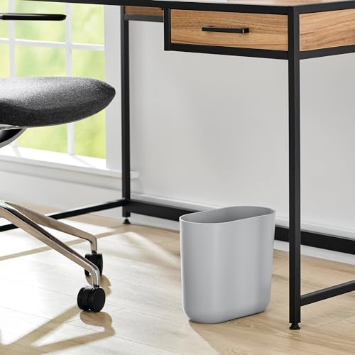 iDesign Small Slim Plastic Bathroom Trash Can, 2-Pack, Gray | Bedroom, Office, Desk, Dorm - color: Gray, style: Pack of 2