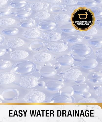 HITSLAM Bathtub Mat Non Slip, 35x16 Inch Bubble Oval Bath Tub Mat for Bathroom, Machine Washable Shower Mat with Suction Cups and Drain Holes, Clear - color: Clear, size: 35" x 16" (Oval)