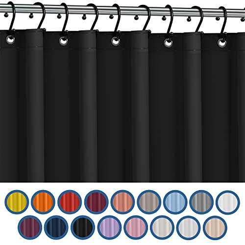No Smell Shower Curtain Liner 72x72 Black - PEVA Plastic Shower Curtain for Bathroom, PVC-Free Waterproof Black Shower Liner with Metal Grommets and Magnet-Weighted Bottom Hem - Washable Liner - color: Black
