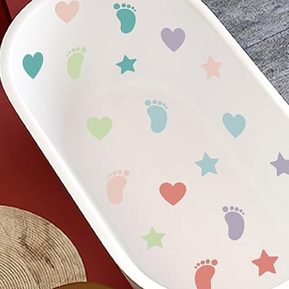HOMSFOU Anti-Slip Bathtub Stickers 12 Sheets Non-Skid Safety Decals for Bathroom Floor and Shower Treads 7.87 Inch Waterproof Decorative Floor Stickers