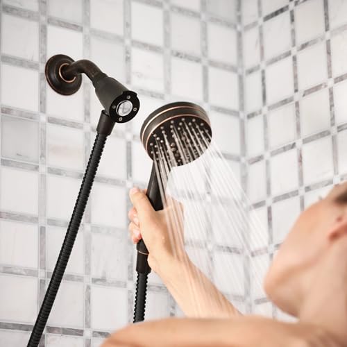 Moen Engage Magnetix Mediterranean Bronze 3.5-Inch Six-Function Detachable Handheld Showerhead with Magnetic Docking System, 26100BRB - color: Mediterranean Bronze, size: Showerhead