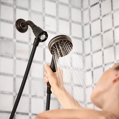 Moen Engage Magnetix Mediterranean Bronze 3.5-Inch Six-Function Detachable Handheld Showerhead with Magnetic Docking System, 26100BRB - color: Mediterranean Bronze, size: Showerhead