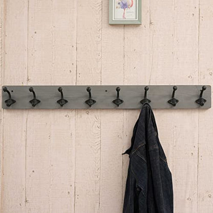WEBI Rustic Coat Rack Wall Mount,35.43" Long 8 Cast Iron Coat Hooks Wall Mounted,Heavy Duty Wall Coat Hanger Hooks for Hanging Coats,Clothes,Jacket,Gray - color: Gray, size: 35 Inch