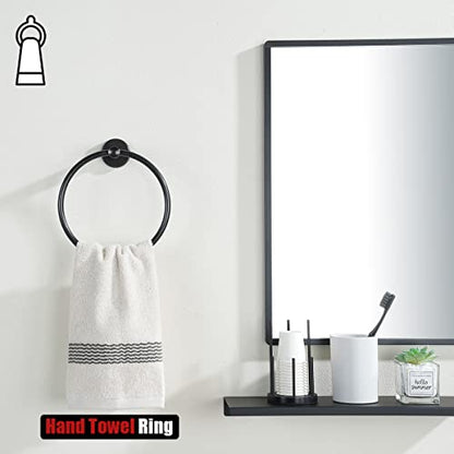 JQK Towel Ring Oil Rubbed Bronze, Stainless Steel Hand Towel Holder for Bathroom, ORB Wall Mount, TR130-ORB - color: Oil Rubbed Bronze