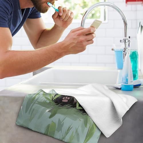 Panda Bamboo Luxury Microfiber Towel 28"x13" - Super Absorbent Quick Drying Bath Towel, Multi-Use Comfy Soft Beach Towels for Bathroom Hotel Swim Travel Camping Towels