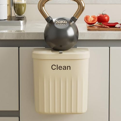 8.5L Wall Mounted Kitchen Trash Can Large Capacity Kitchen Garbage Cans with Lid Hanging Trash Bin for Bathroom Decor