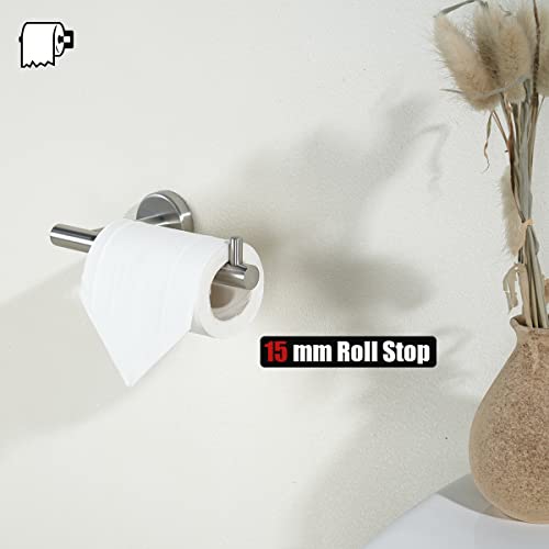 JQK Toilet Paper Holder, 5 Inch 304 Stainless Steel Thick 0.8mm Tissue Paper Dispenser for Bathroom, Hold Mega Rolls, Brushed Nickel Wall Mount, TPH100-BN - color: Brushed, size: Bar