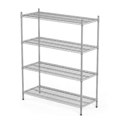 APLSS NSF 4-Tier Chrome Storage Shelves, 14"x48"x63", Dry Environments, Commercial Heavy Duty Steel Wire Shelving Unit, 800lbs Per Shelf, Kitchen Garage - color: Chrome, size: 14"x48"x63"
