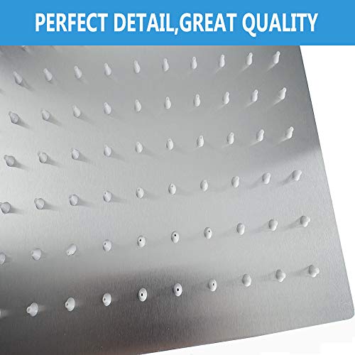 NearMoon Square Rain Shower Head With Extension Arm, Large Stainless Steel Rainfall Shower-Waterfall Full Body Coverage (12 Inch, Nickel) - color: Nickel, size: 12 Inch