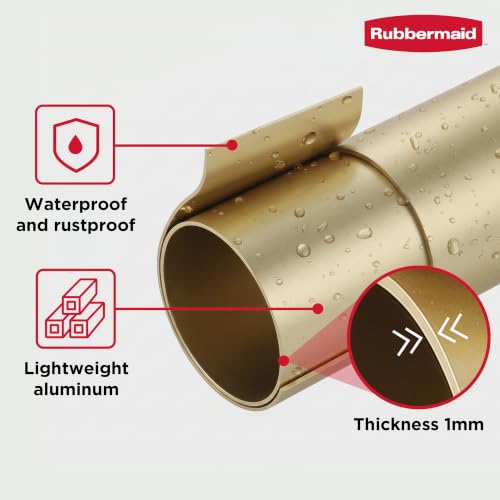 Rubbermaid Double Curved Shower Curtain Rod, No Drill, 50-72 Inches Adjustable Tension Shower Rod for Bathroom, Non-Slip, No Rust, Gold - color: Gold