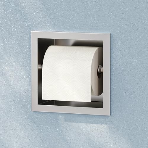 Neodrain 304 Stainless Steel Recessed in Wall Toilet Paper Holder | Rustproof,Durable construction, Space-saving, In-Wall toilet paper Holder for Bathroom & RV - color: Sliver, size: 6X6In