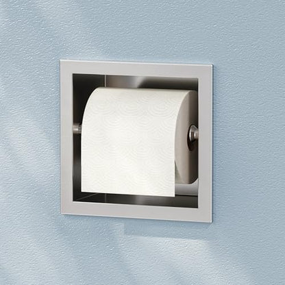 Neodrain 304 Stainless Steel Recessed in Wall Toilet Paper Holder | Rustproof,Durable construction, Space-saving, In-Wall toilet paper Holder for Bathroom & RV - color: Sliver, size: 6X6In