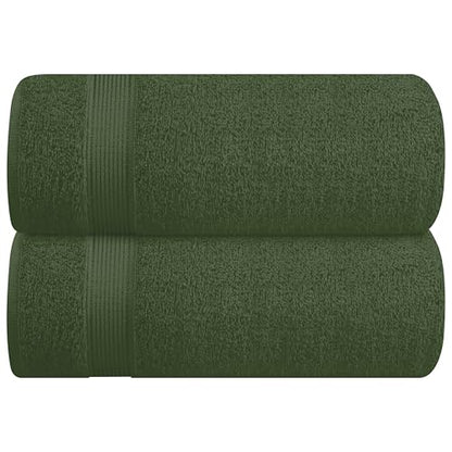 Belizzi Home Cotton 2 Pack Oversized Bath Sheet 35x70, Large Bath Sheet, Ultra Soft, Absorbent, Compact, Eco-Friendly, Recyclable, Quick Drying and Lightweight Towel - Olive Green - color: Olive Green, size: 2 Pack Bath Sheet