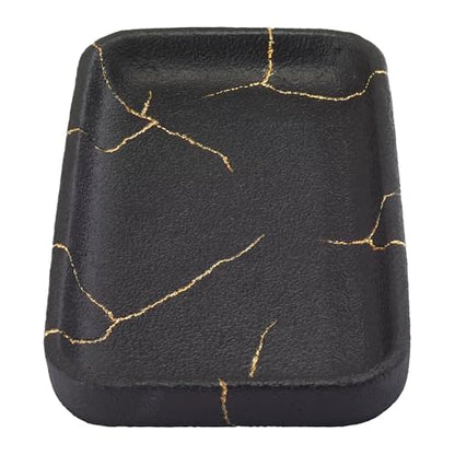 Nicole Miller - Vanity Tray, Resin Countertop Accessories, Dorm Room Essentials (Sydney Collection, Black/Gold) - size: 5.5" x 1" x 10"