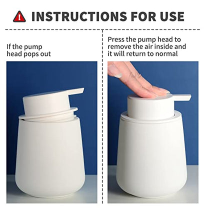 Bosilunlife 12Oz Ceramic Foam Soap Dispenser for Bathroom Kitchen Counter | Premium countertop foam pump creates delicate dense foam, stable desktop placement, Rubber Paint White - color: Rubber White