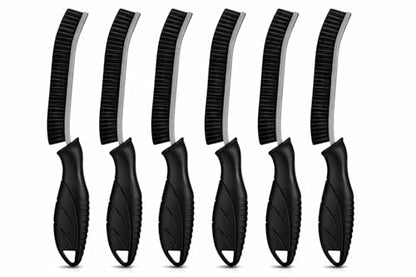 Cadley Cleaning Brush Set of 6, Cleaning Brushes for Household Use, Grout Cleaner Brush with Long Handle, Gap Cleaning Tool, Hard Bristle Brushes for Bathroom, Kitchen & Home Essentials