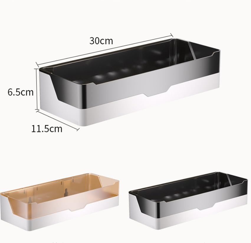 Adhesive Shower Caddy, 1 Pack Acrylic Bathroom Shelves, No Drill Wall Mount Organizer Storage Shelf