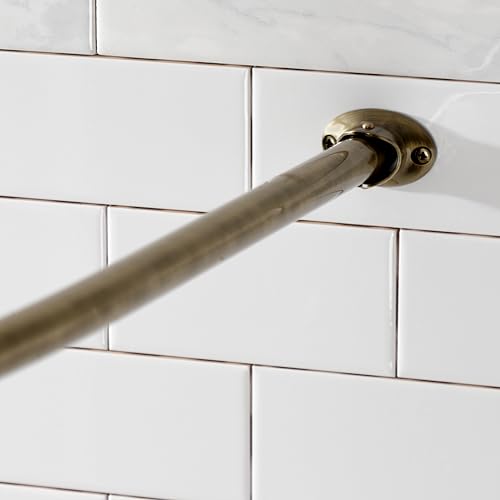 Kingston Brass CC3173 Edenscape 47"-60" Stainless Steel Adjustable Curved Shower Curtain Rod, Antique Brass - color: Antique Brass