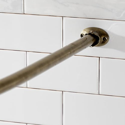 Kingston Brass CC3173 Edenscape 47"-60" Stainless Steel Adjustable Curved Shower Curtain Rod, Antique Brass - color: Antique Brass