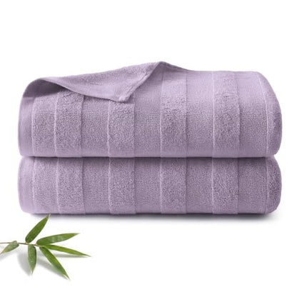REDKISS Ultra Soft Viscose from Bamboo Bath Towels, 28 x 55 Inches, Purple | 2 Pack, Absorbent & Quick Drying, 50% Viscose from Bamboo, 50% Cotton, Luxury Towels for Bathroom Perfect for Daily Use - color: Purple