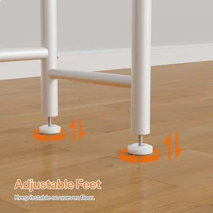 HOOBRO Over the Toilet Storage, 3-Tier Over Toilet Bathroom Organizer, Freestanding Above Toilet Shelf with Adjustable Feet, Space Saving, Easy Assembly, White WW63TS01 - color: White + White