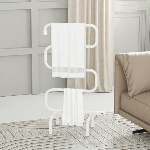 ARLIME Towel Warmer and Drying Rack, Electric Heated Washcloth Warmer, Wall Mount & Free Standing Towel Heater for Bathroom, 100W
